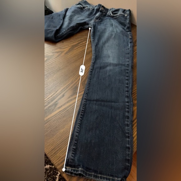 True Religion Jeans mens 34 Blue Dark Wash Ricky Relaxed Straight Fit USA GUC - Picture 14 of 15